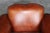 Pair Cognac Hued French Art Deco Style Leather Moustache Club Chairs For Sale - Image 4 of 7