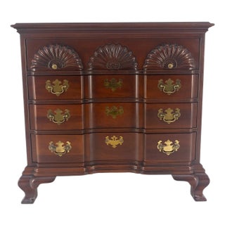 Mahogany Chippendale Style 4 Drawer Bracket Feet Bachelor Chest Dresser MINT For Sale