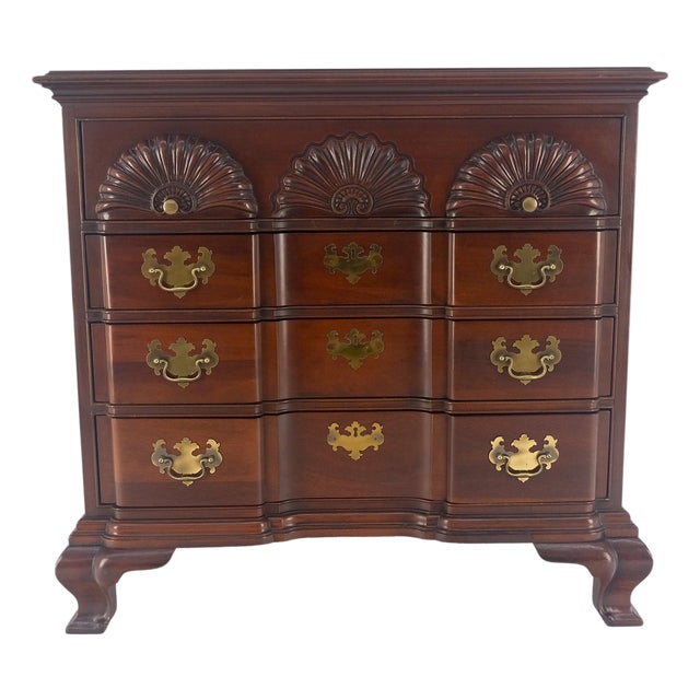 Mahogany Chippendale Style 4 Drawer Bracket Feet Bachelor Chest Dresser MINT For Sale