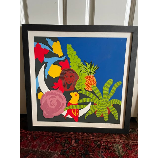 Bright, bold, beautiful. Vintage seriograph signed and hand editioned on recto by artist. Newly-framed in black barnwood...