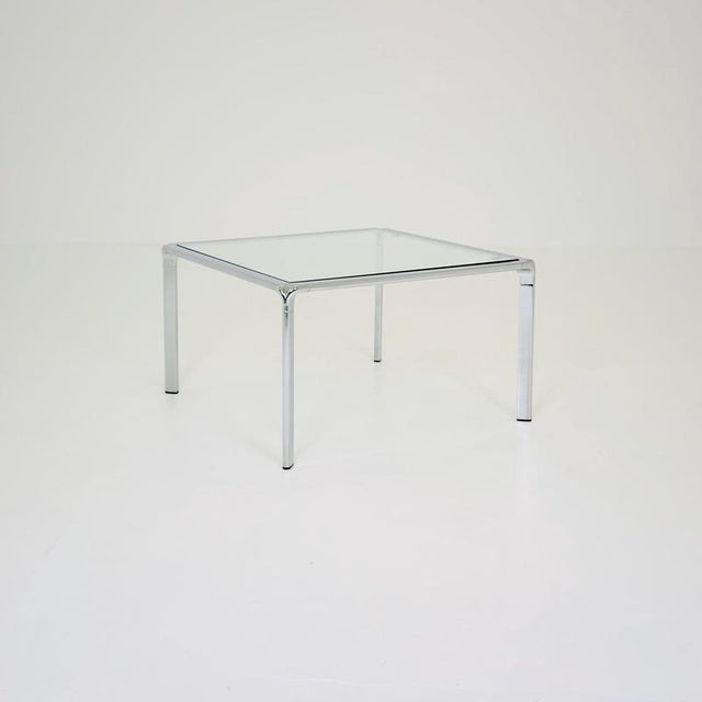 Mid-Century Modern Italian Bauhaus Square Coffee Table in Chrome and Glass, 1980s For Sale - Image 16 of 16