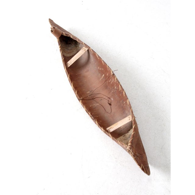 Vintage Birch Bark Canoe Model For Sale - Image 10 of 12