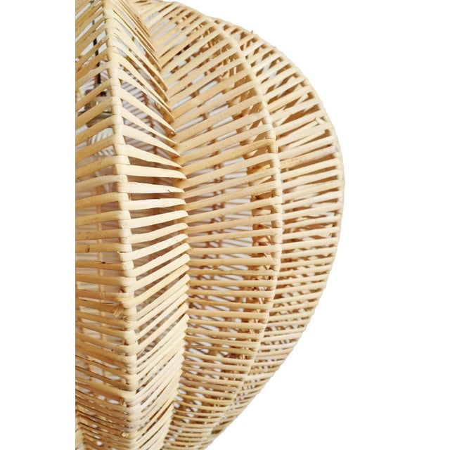 Wood Contemporary Raw Rattan Starfruit Pendant Light Medium For Sale - Image 7 of 9