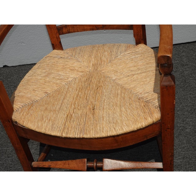 Brown 1950s Vintage French Country Carved Lovebirds Backrest Accent Chair For Sale - Image 8 of 12