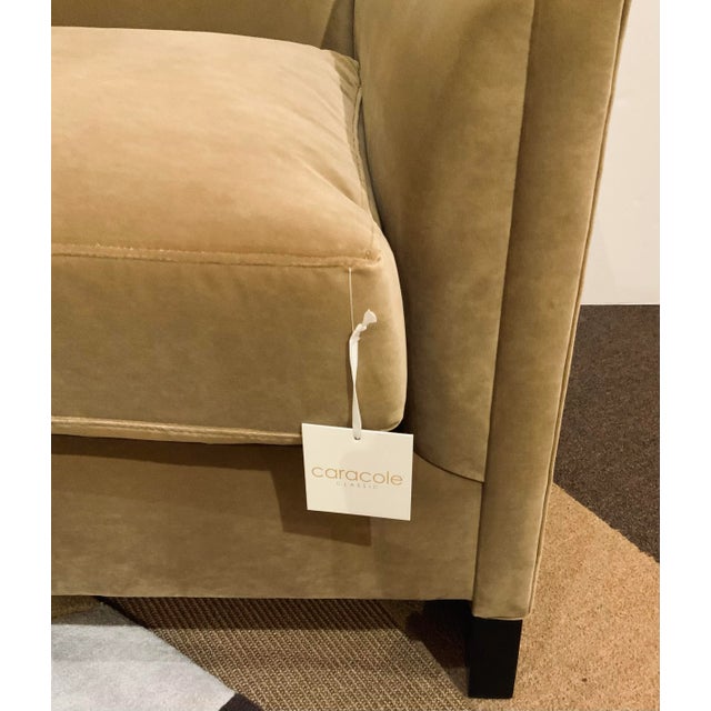 Caracole Caracole Modern Camel Velvet Club Chairs Pair For Sale - Image 4 of 6