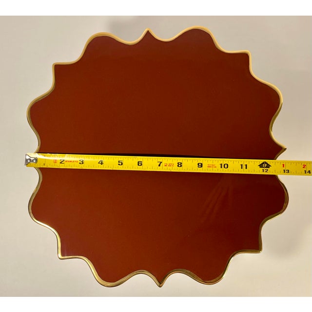 Brown Contemporary l'Objet Portugal Pedestal Cake Stand Brown With 24k Gold Trim For Sale - Image 8 of 8