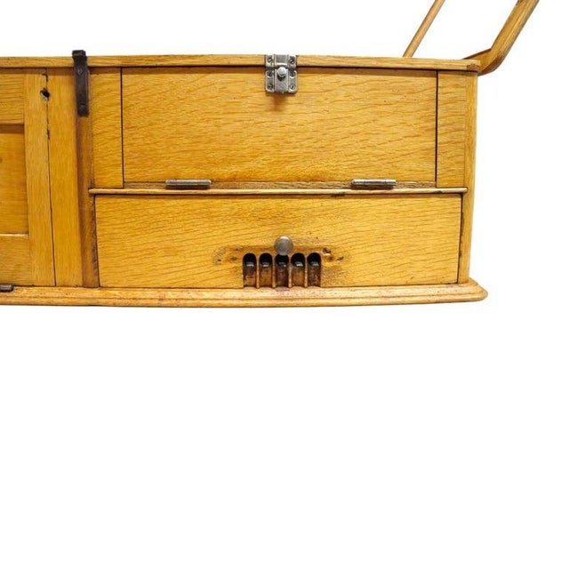 1910s Waddell Wooden Ware Works Oak Country Store Display Case & Cash Register Drawer For Sale - Image 10 of 16