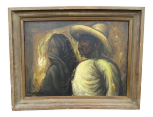 Jesús Ortíz Tajonar (1919-1990) Campesino Couple Oil on Canvas