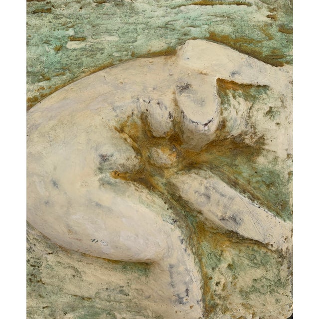 Mid-Century Modern Mid-Century Modern 3-D Fiberglass Low Relief Sculpture Crouching Woman For Sale - Image 3 of 6