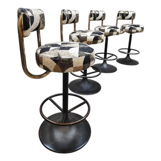 Swedish Cobra Bar Stools by Börje Johanson for Barkrukken, 1960s, Set of 4 For Sale