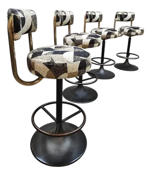 Swedish Cobra Bar Stools by Börje Johanson for Barkrukken, 1960s, Set of 4