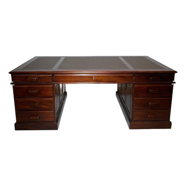 Double-Sided Executive Desk in Mahogany For Sale