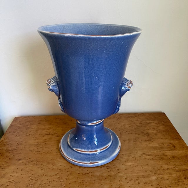 Vintage Glazed Terra Cotta Urn For Sale - Image 11 of 11