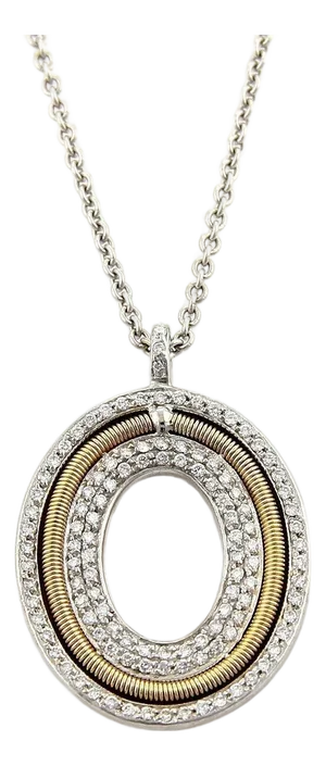 Marco Bicego Diamonds 18k Gold Oval Pendant Necklace