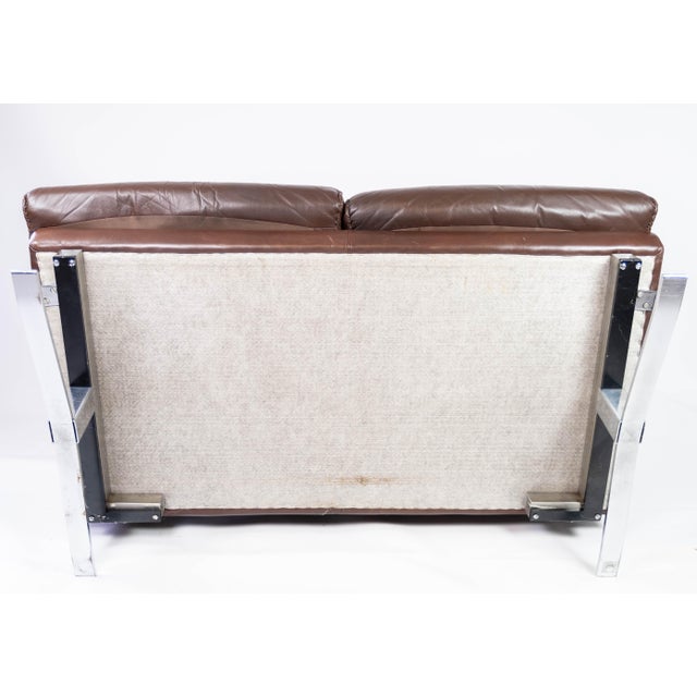 2-Seater Sofa in Patinated Brown Leather by Arne Norell, 1970s For Sale - Image 14 of 18