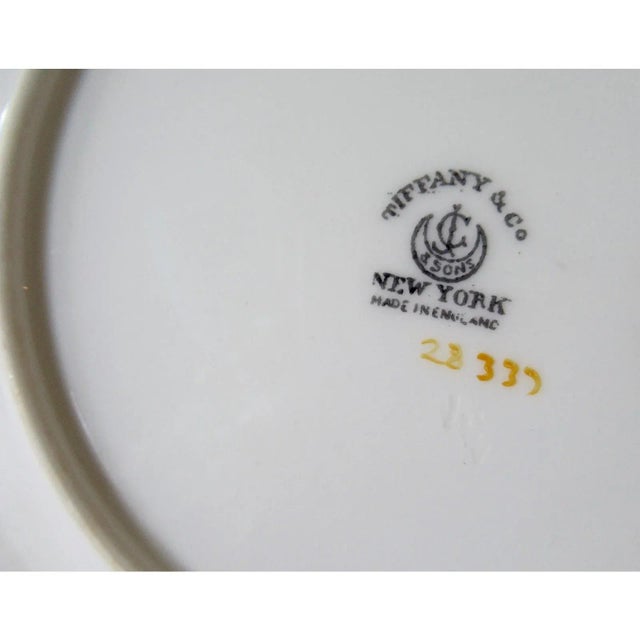 Vintage Tiffany & Company N Y Porcelain China, Hand-Painted J. C. & Sons Foundry Mfr. Salad/Canape' Plates -Set of 12 For Sale - Image 11 of 13