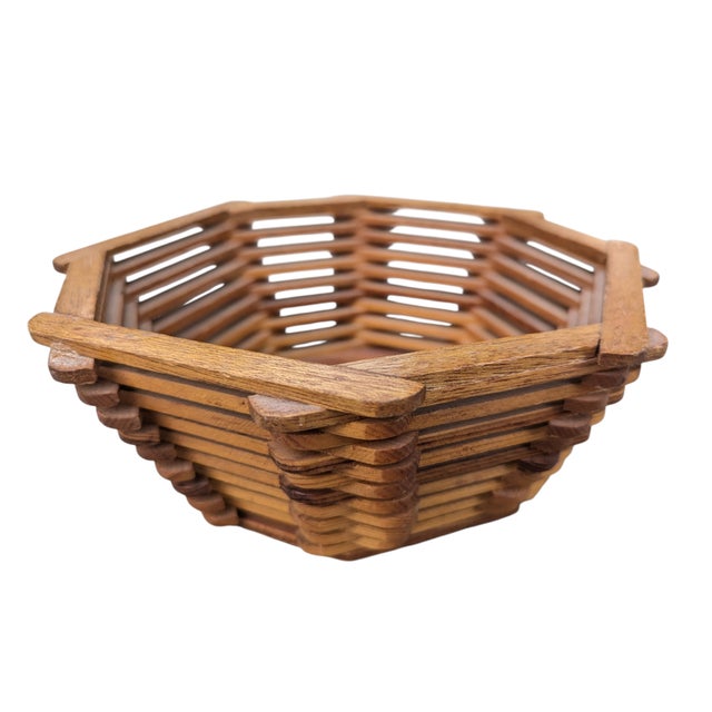 Vintage Popsicle Stick Folk Art Decorative Bowl For Sale - Image 9 of 15