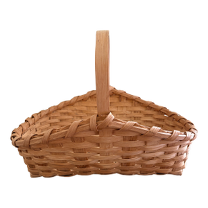 Vintage Split Oak Gathering Basket With Warm Patina