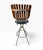Mid-Century Modern Umanoff Style Slatted Swivel Bar Stools - Set of 4 For Sale In Philadelphia - Image 6 of 6