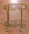 French Mid-Century French Brass Oval Bar Cart With Bottle Holder and Glass Shelf For Sale - Image 3 of 9