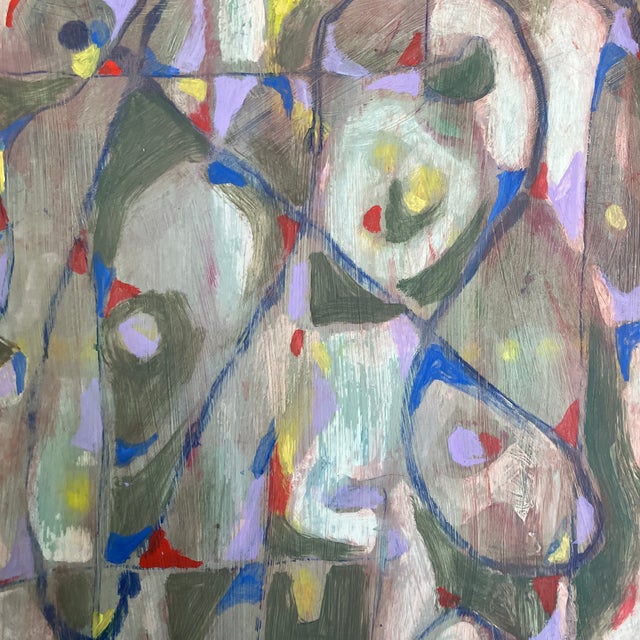 Contemporary original abstract painting by Stephen Heigh. Signed and framed. Measures 9.5x12 or approximately 12.5x15...