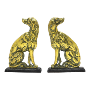 Tall 19th-Century Whippet Fireplace Ornaments / Doorstops