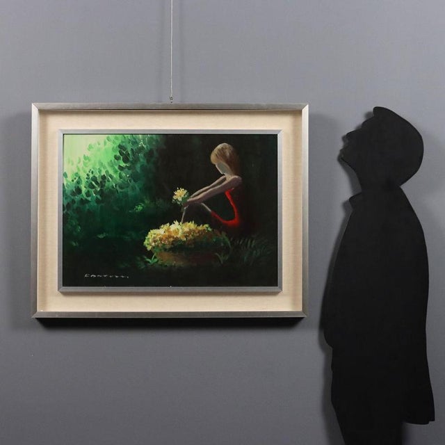 Oil on canvas. Signed lower left. Additional signature, stamp, and declaration of authenticity on the back. Influenced by...