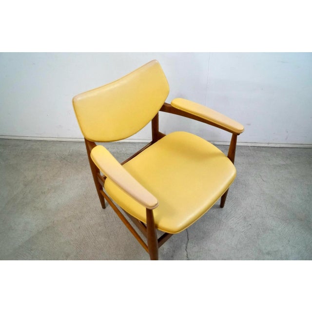 Yellow 1950’s Mid-Century Modern Walnut Armchair by Thonet For Sale - Image 8 of 12