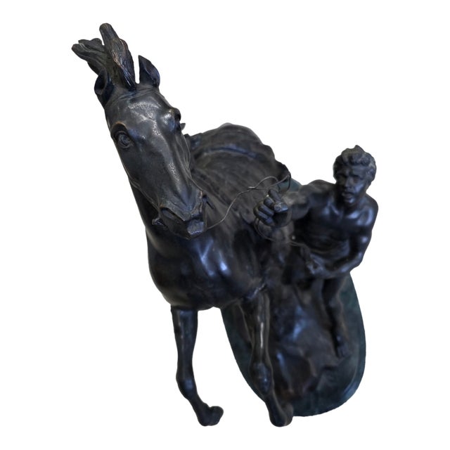 1990s Bronze Sculpture "Horses of Marly" by Guillaume Coustou For Sale
