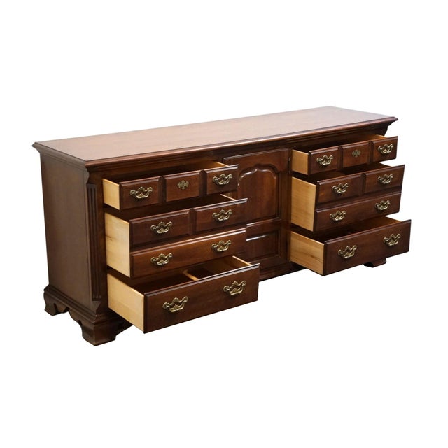 Thomasville Furniture Collector's Cherry Traditional Style 72" Triple Door Dresser For Sale In Kansas City - Image 6 of 15