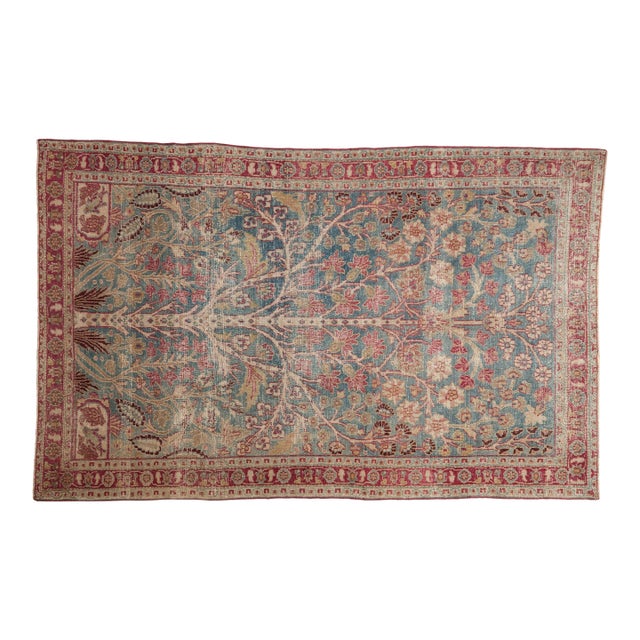 Vintage Distressed Meshed Rug - 4'4" x 6'9" For Sale
