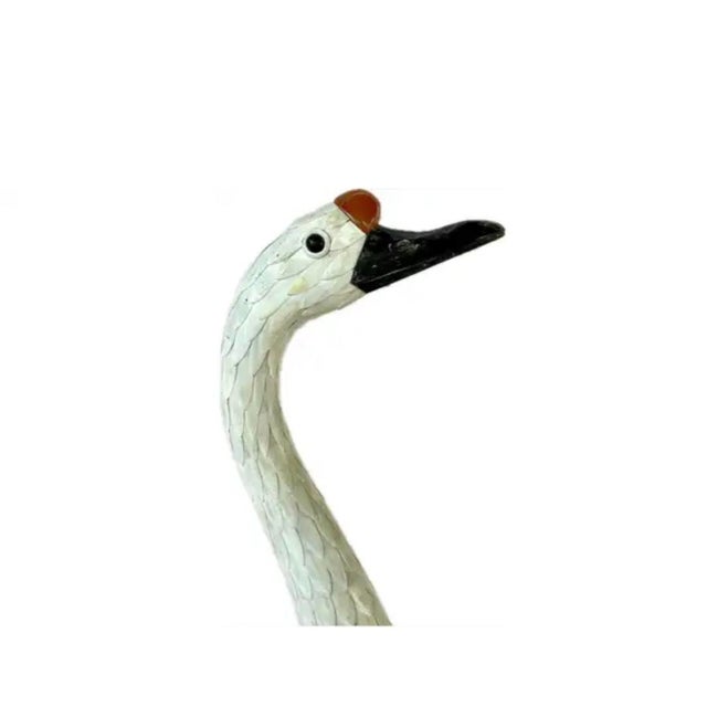 Chinese Hand-Cut Tessellated Bone Veneered Geese, a Pair For Sale - Image 12 of 16