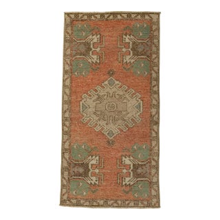 Turkish Mini Rug Oriental Hand Knotted Vintage Rug 1'6" x 3' #21209 For Sale