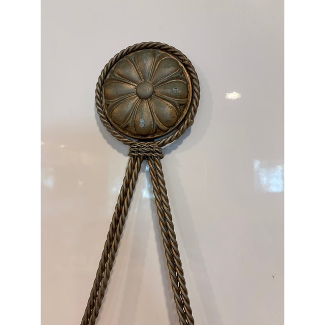 Vintage Hollywood Regency Etched Round Rope Hung Wall Mirror For Sale - Image 10 of 10