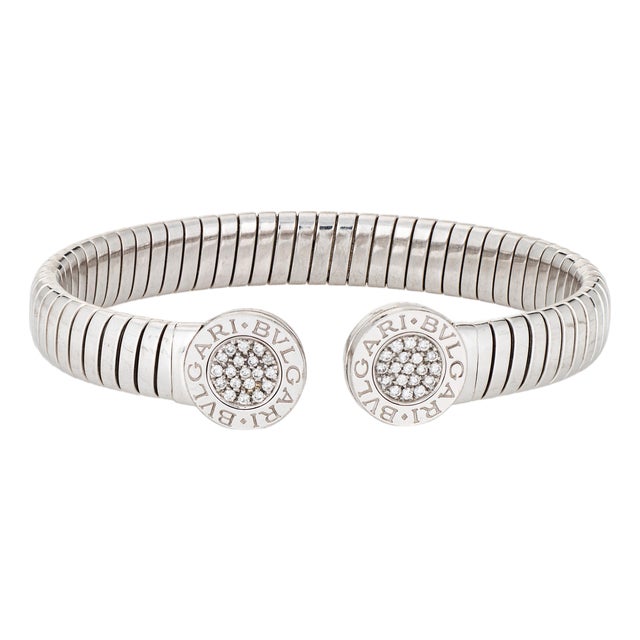 Mid 20th Century Bulgari Tubogas Bracelet Double Diamond Stainless ...