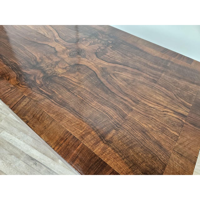 Vintage Art Deco Dining Table in Walnut Burl, 1940 For Sale - Image 4 of 18