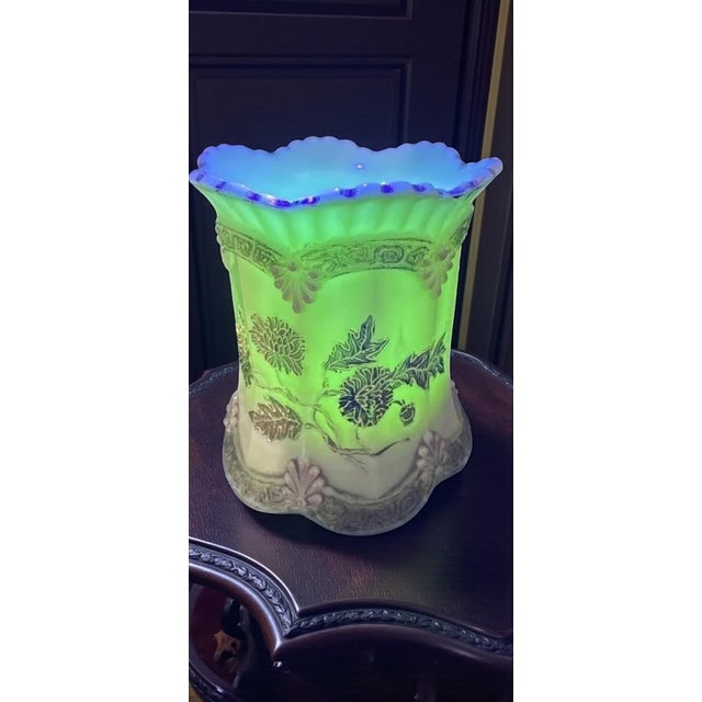 This antique custard glass spooner was produced by the Northwood Glass Company in Wheeling, West Virginia, circa...