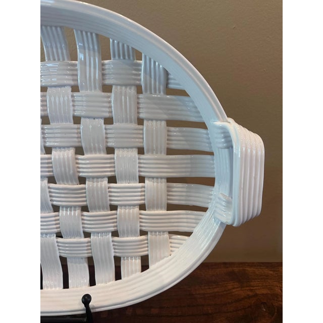 Beautiful unique tray! One chip in handle (see pic) but in excellent condition otherwise. Bottom has some slight...