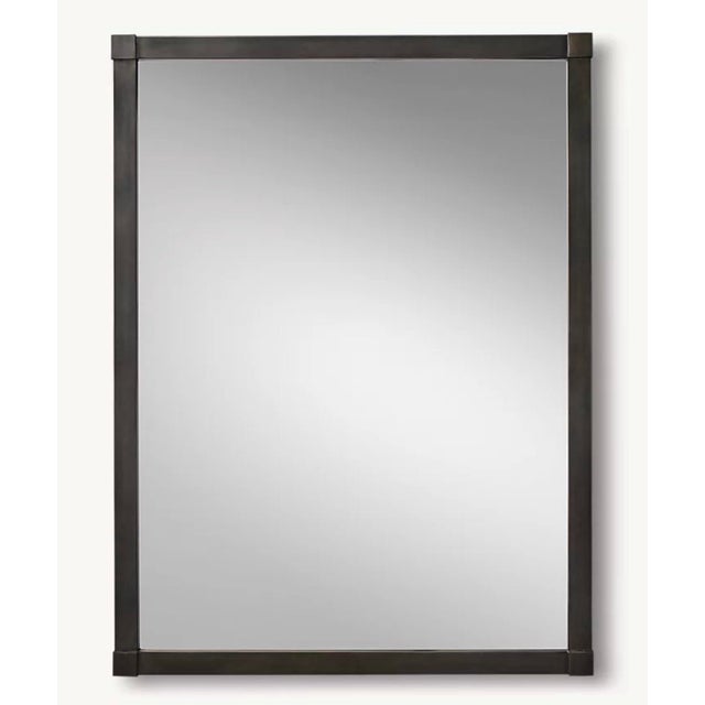 Contemporary Rh Mirror Luce Bronze Frame Wall Floor 40x42 Inch Restoration Hardware Mid Century Design For Sale - Image 3 of 8