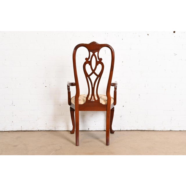 Ethan Allen Georgian Carved Mahogany Dining Chairs, Set of Eight For Sale - Image 10 of 12