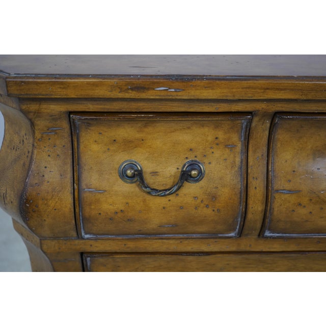 Brown Continental Style Distressed Finish Commode Chest For Sale - Image 8 of 13