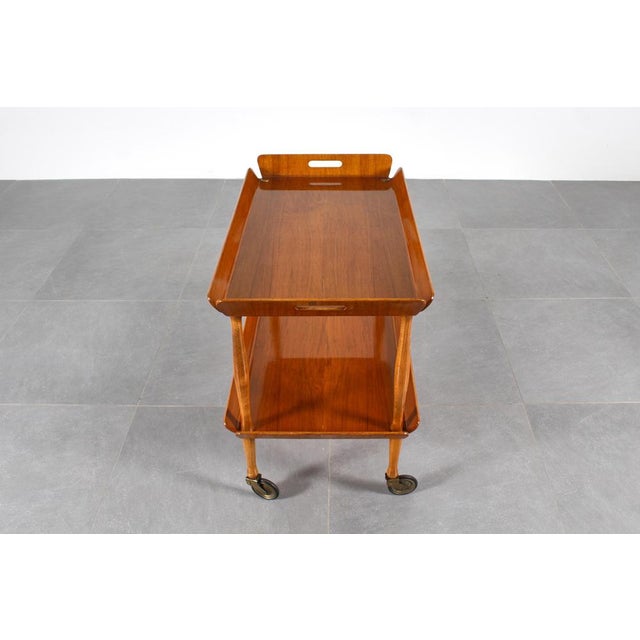 Vintage Italian Serving Cart in Bent Plywood, 1950s For Sale - Image 9 of 18