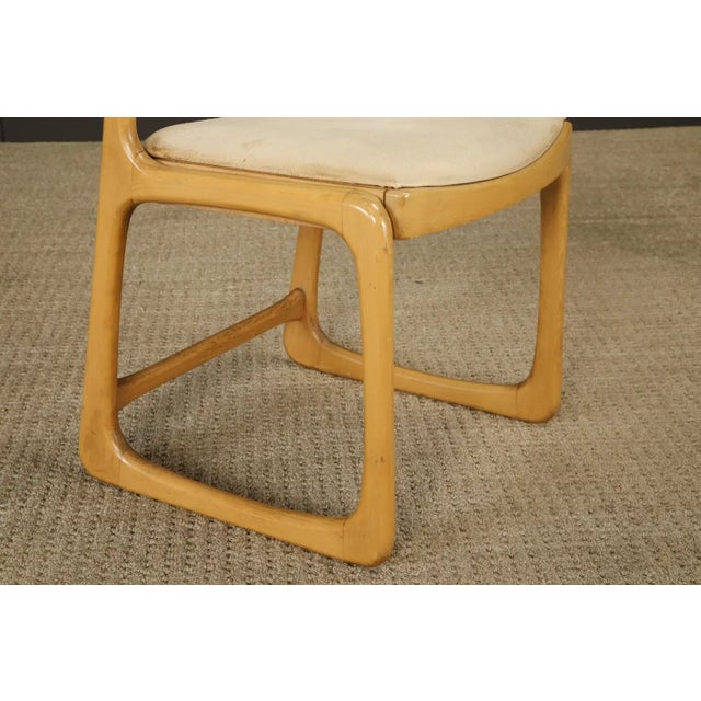 Wood Pair of 1970s Bentwood Chairs & Caned Ottoman by Baumann France, Signed For Sale - Image 7 of 18