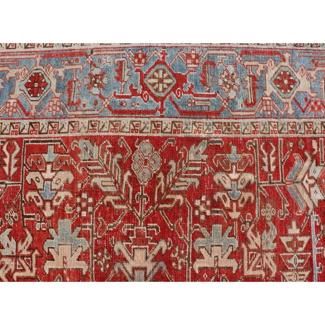 Textile Early 20th Century Antique Persian All-Over Heriz Rug With All-Over Geometric Design 7'6" X 11'0" For Sale - Image 7 of 13