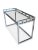 Willy Rizzo 1970s Willy Rizzo–Style Chrome & Glass Writing Desk | Geometric Hollywood Regency Console Table For Sale - Image 4 of 13