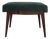 Italian Bench in Wood and Green Velvet, 1950s For Sale