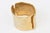 This vintage 1970's hand hammered gold plated cuff bracelet has an overlap closure in front with a scalloped edge. it is...