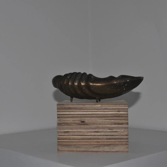 Brass Mid 20th Century French Brass Shell Dish Ashtray For Sale - Image 8 of 11