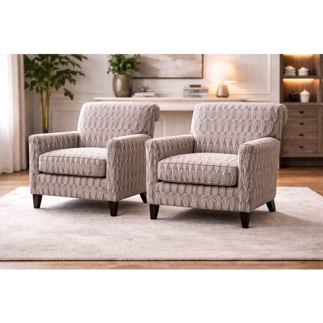 Mid-Century Modern Nordic Chairs in Wood with Neutral Textile, 1950, Set of 2 For Sale - Image 10 of 11