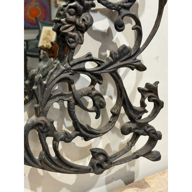 Black Antique Wrought Iron Mirror, French Art Nouveau, Circa 1900 For Sale - Image 8 of 8